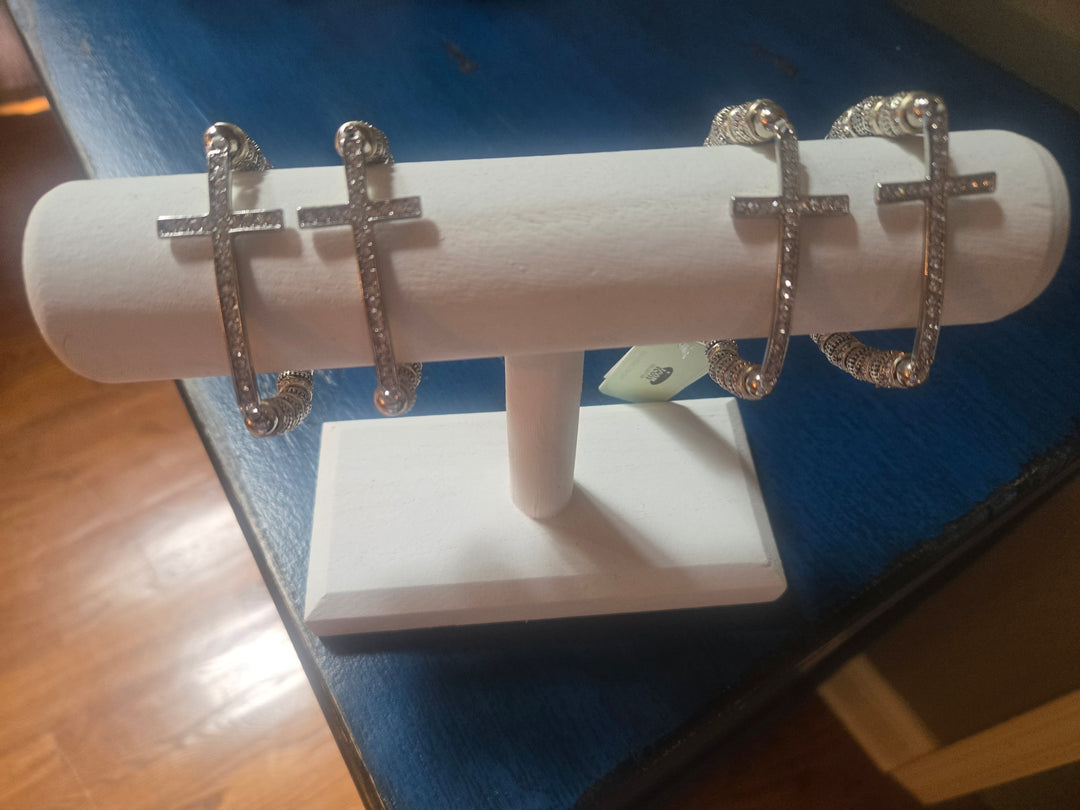 Large Cross Bracelets with Gems